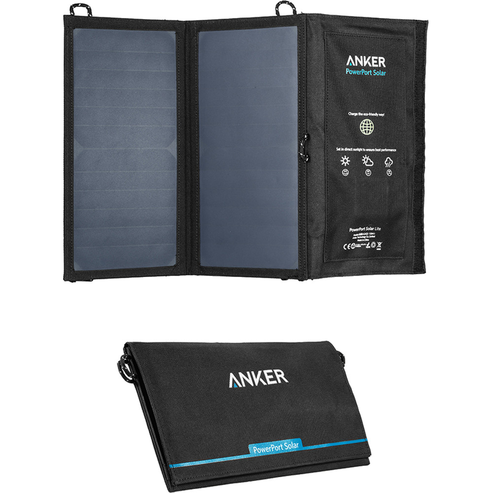 Incarcator solar Anker PowerPort Solar Lite, Negru