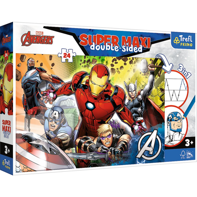 Puzzle Trefl Primo Super Maxi Disney - Marvel Razbunatorii, 24 piese