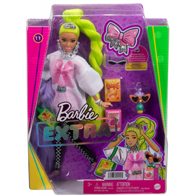 Barbie Papusa Barbie Extra Par Verde Neon