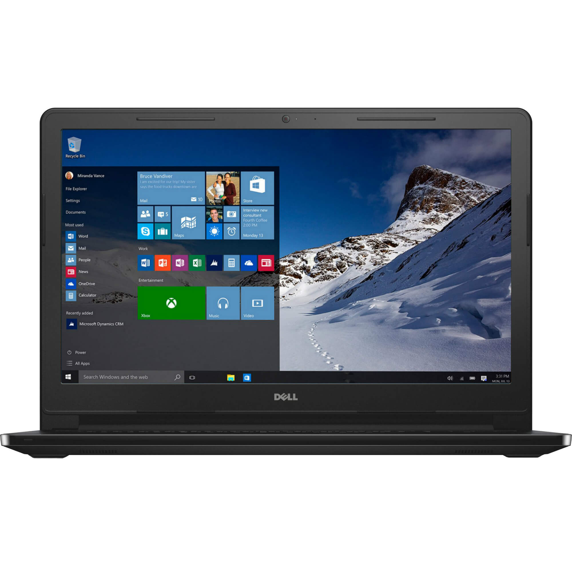  Laptop Dell Inspiron 3552, Intel Pentium N3700, 4GB DDR3, HDD 500GB, Intel HD Graphics, Windows 10 