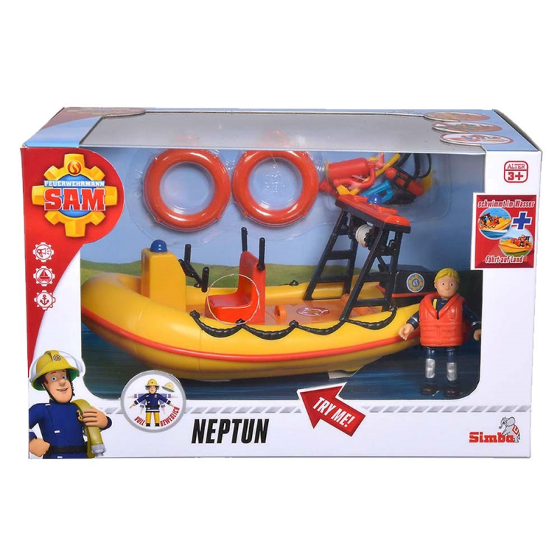 Pompierul Sam Barca Neptun Cu Figurina Si Accesorii Masinute