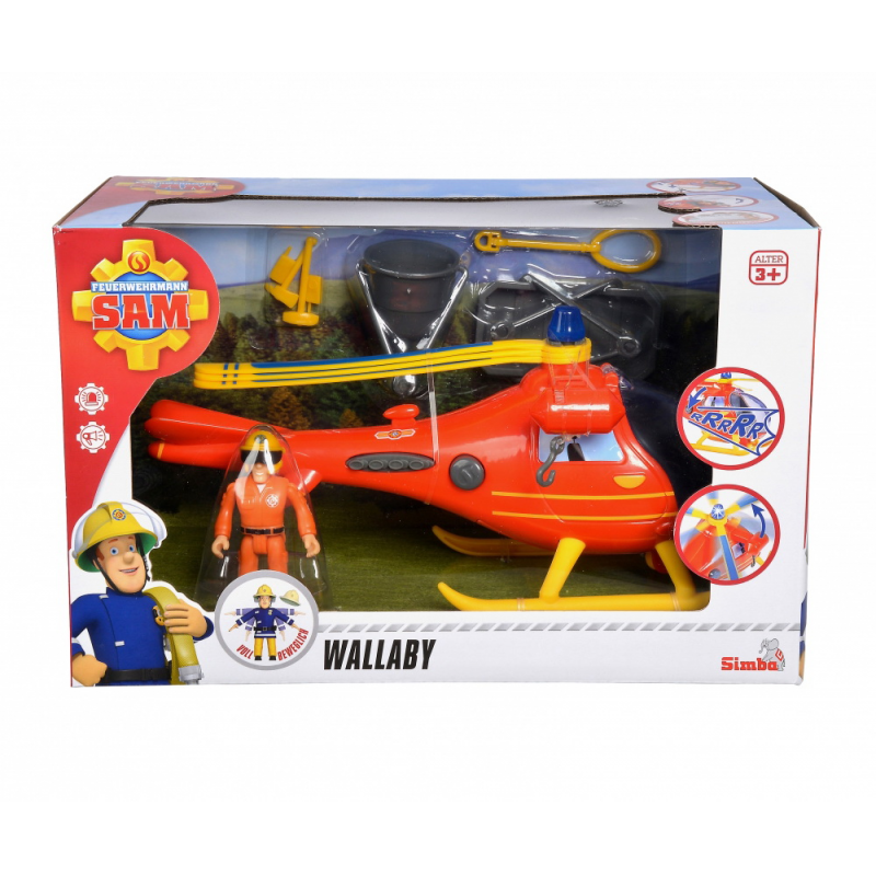  Elicopter Pompierul Sam Wallaby Cu Figurina Si Accesorii 