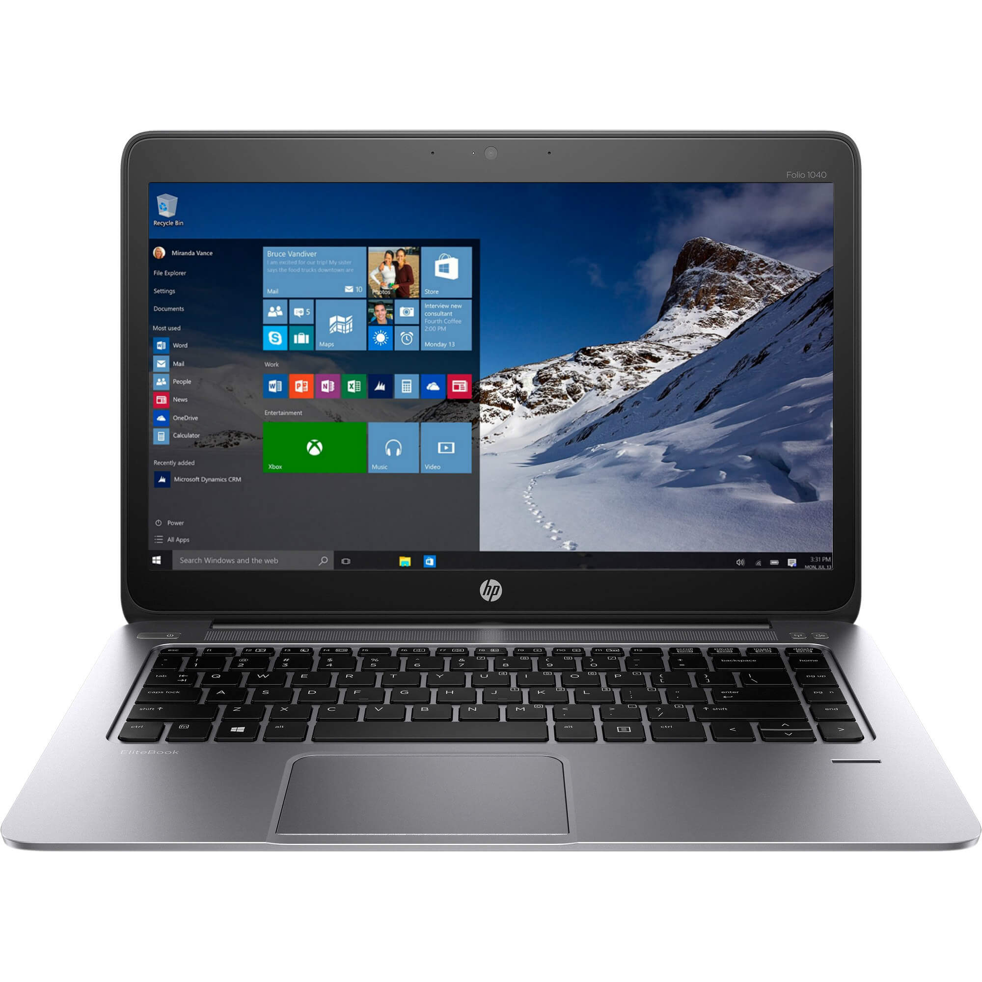  Laptop HP EliteBook Folio 1040 G3, Intel Core i7-6500U, 8GB DDR4, SSD 256GB, Intel HD Graphics, Windows 10 Pro, Argintiu 