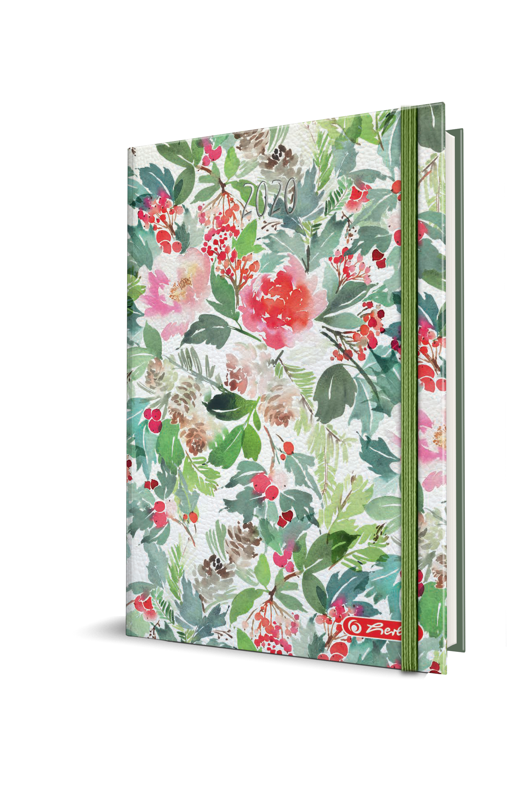 Agenda Datata Watercolor Ro A5, 352 Pagini + 16 Pagini Zentangle, Coperta Flexibila, Motiv Flowers, 2020