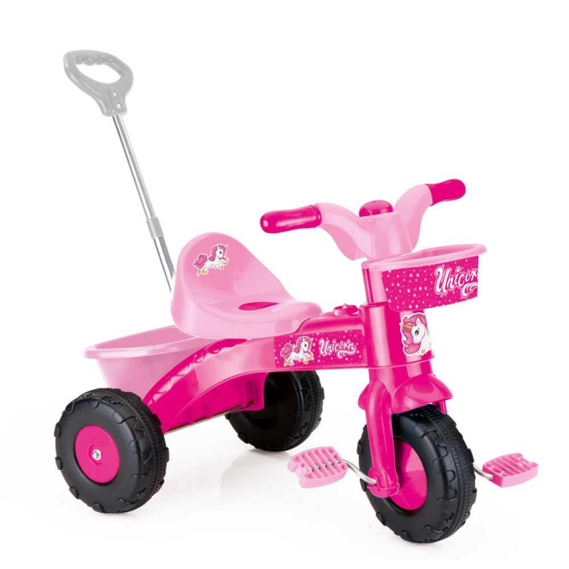 Tricicleta Dolu - Prima mea tricicleta roz cu maner, Unicorn