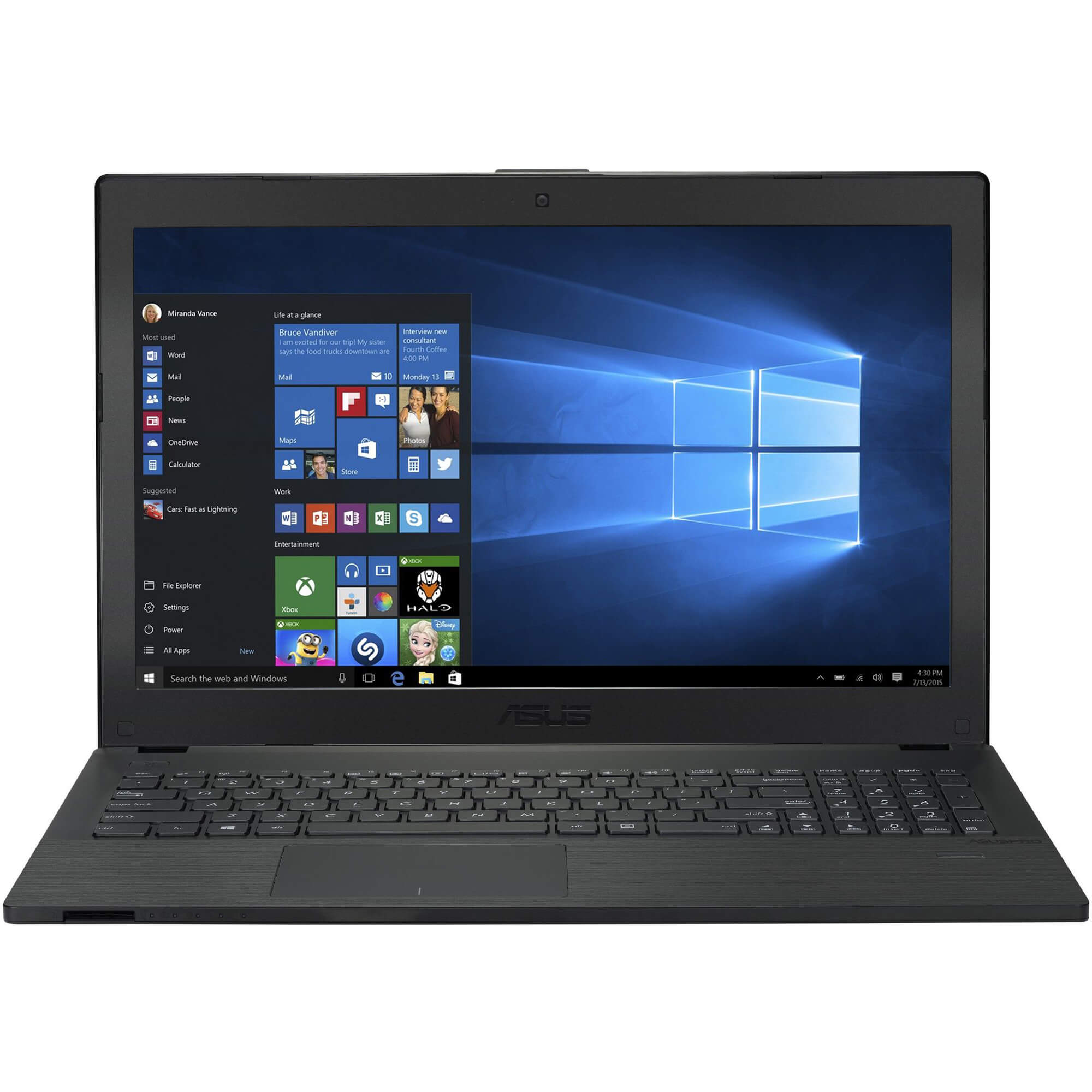  Laptop ASUS P2520LA, Intel Core i3-5005U, 4GB DRR3, HDD 500GB, Intel HD Graphics, Windows 10 Pro 