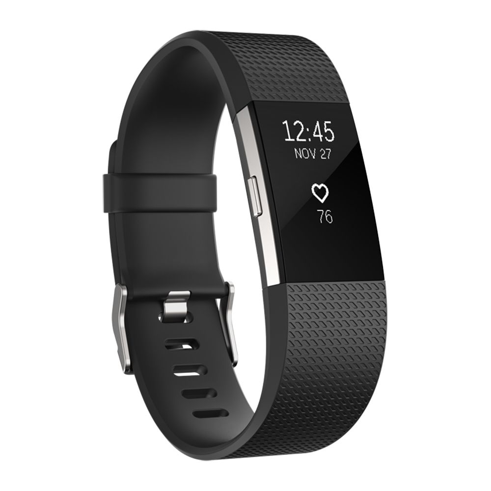 Smartband Fitness Fitbit Charge 2, Small, Negru/Argintiu