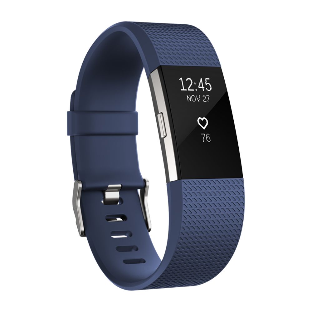  Smartband Fitness Fitbit Charge 2, Small, Albastru/Argintiu 