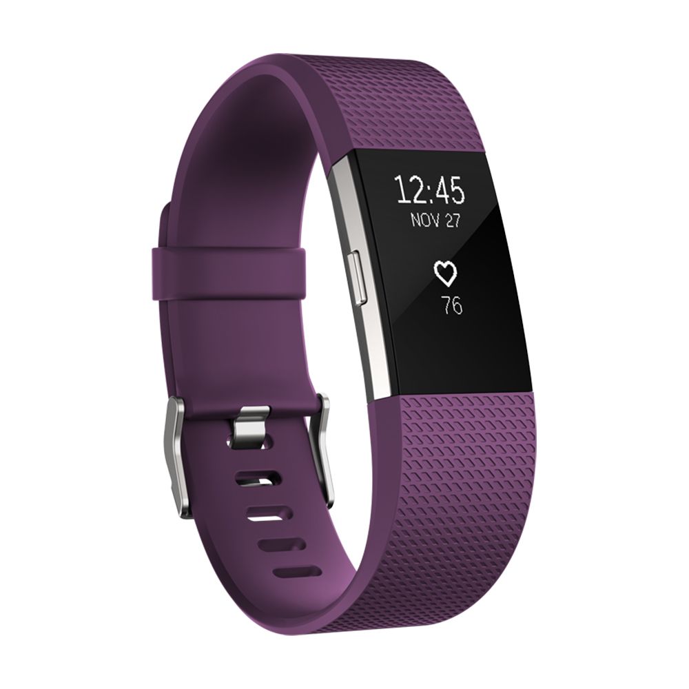  Smartband Fitness Fitbit Charge 2, Large, Mov/Argintiu 