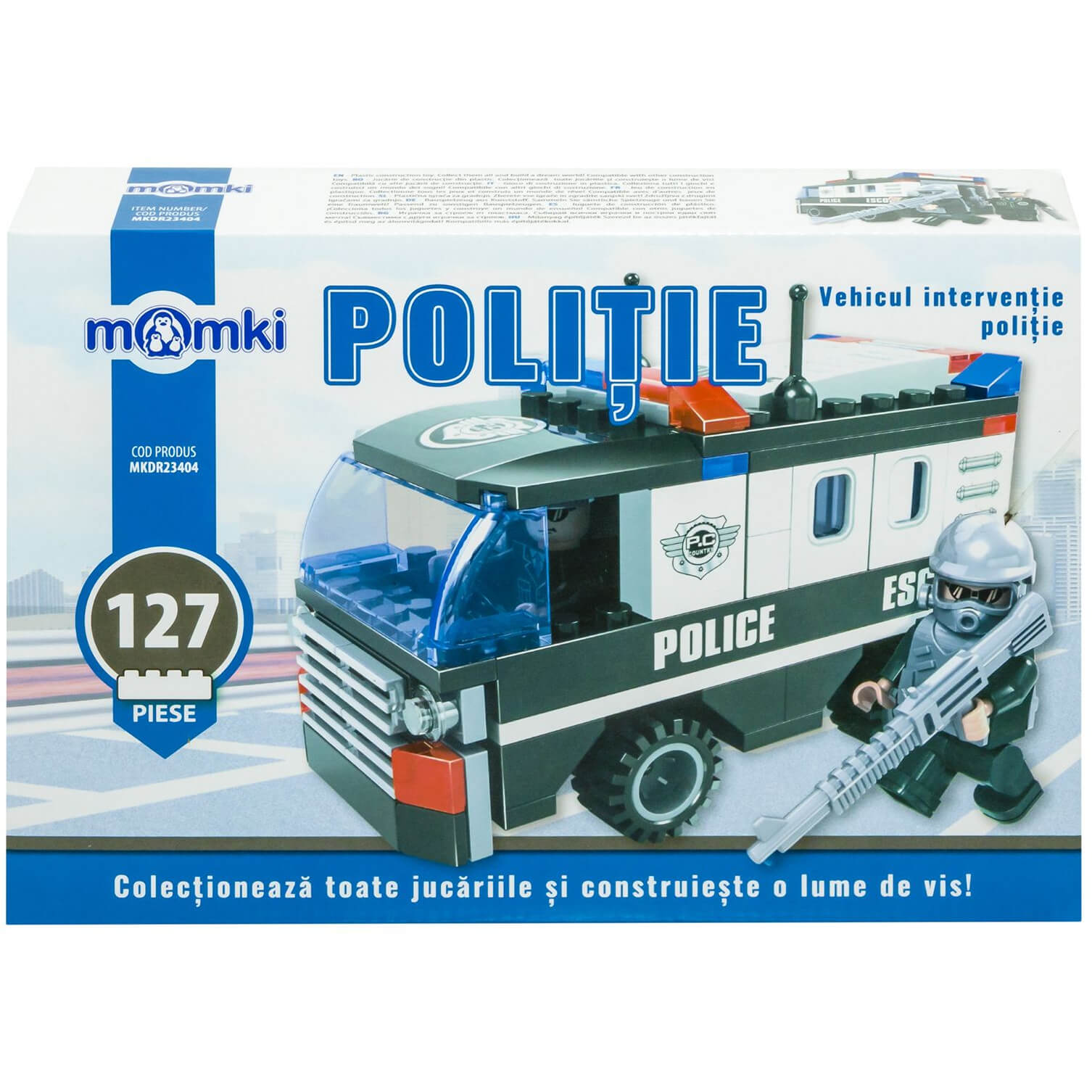  Joc Momki Vehicul politie pentru interventie, 127 Buc 