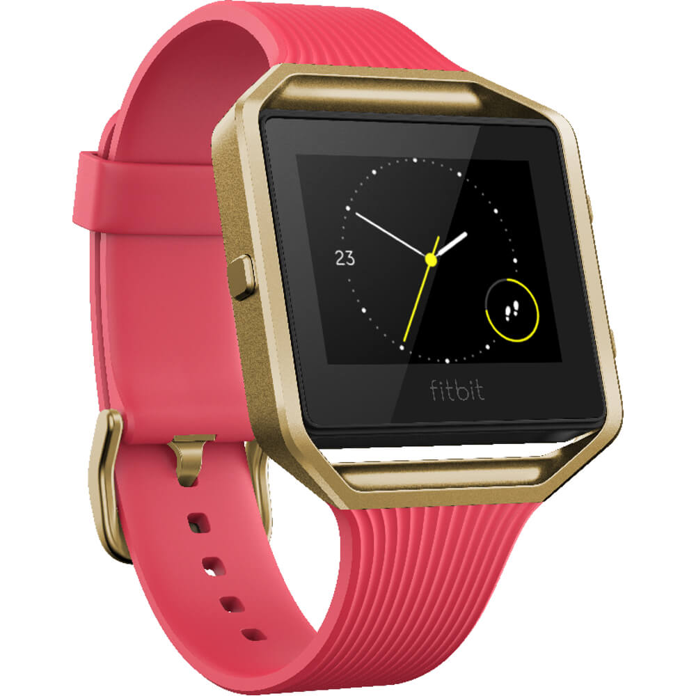  Smartwatch Fitbit Blaze, Curea Silicon S, Roz/Auriu 