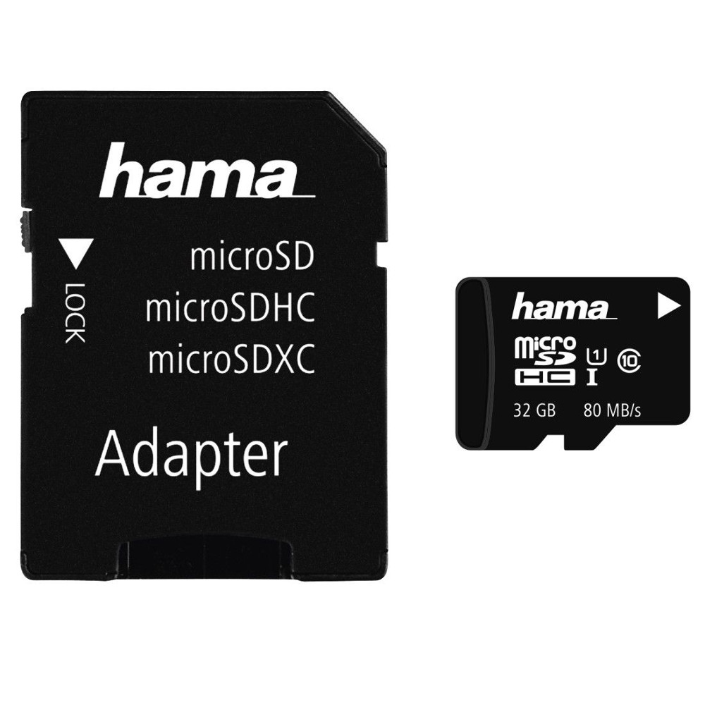 Card de memorie Hama 124139 MicroSDHC, 32GB, Clasa 10 + Adaptor