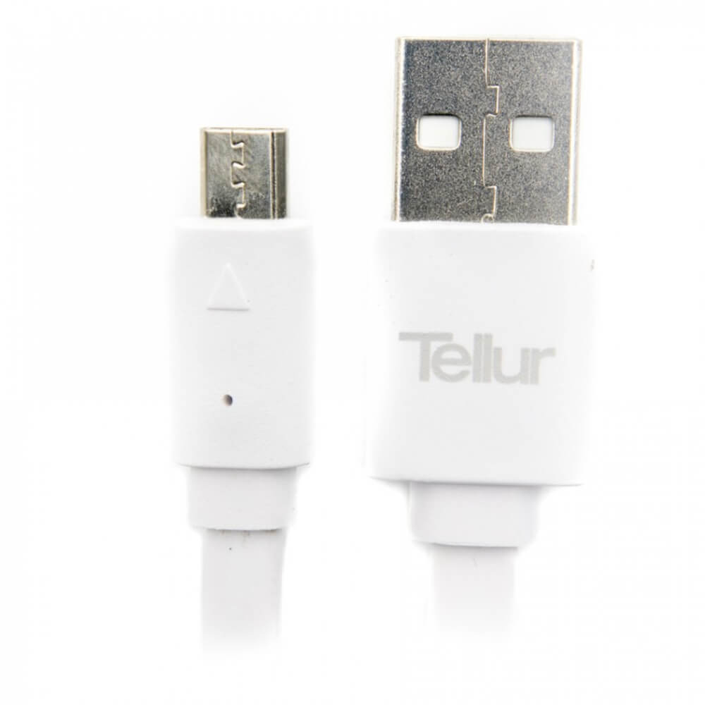 Cablu de date Tellur TLL155001, Micro USB, Alb 