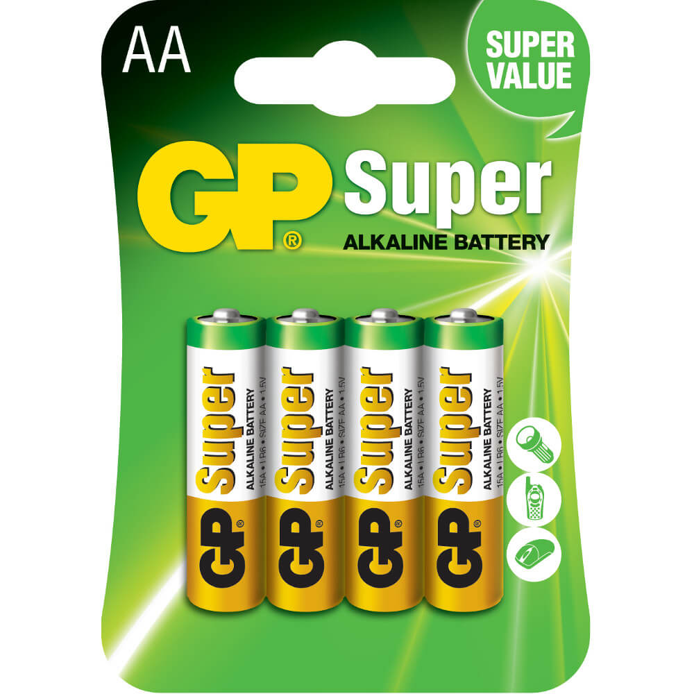 Baterii GP Batteries Super Alcaline R6 (AA), 4 buc