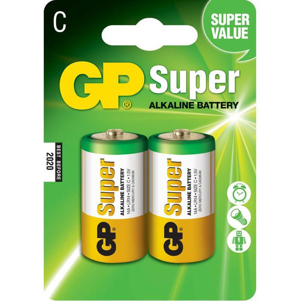  Baterii GP Batteries Super Alcaline R14 (C),&nbsp;2 buc 