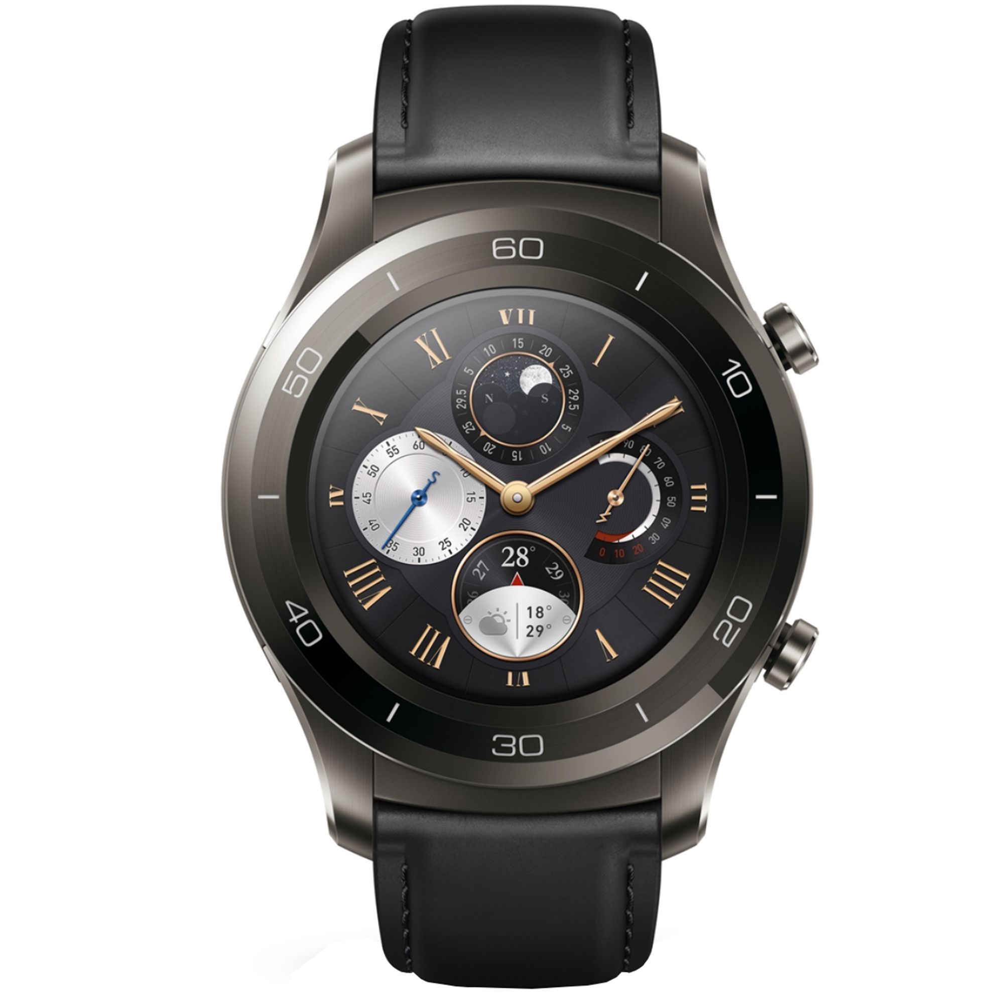 Smartwatch Huawei Watch 2 Classic, Titanium Grey Black Leather 