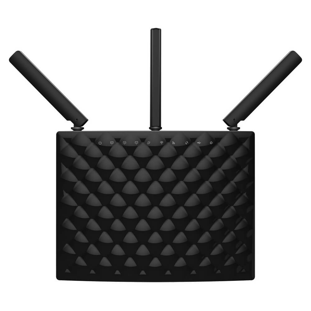 Router wireless Gigabit, Tenda AC15, AC1900, Dual-band, Negru
