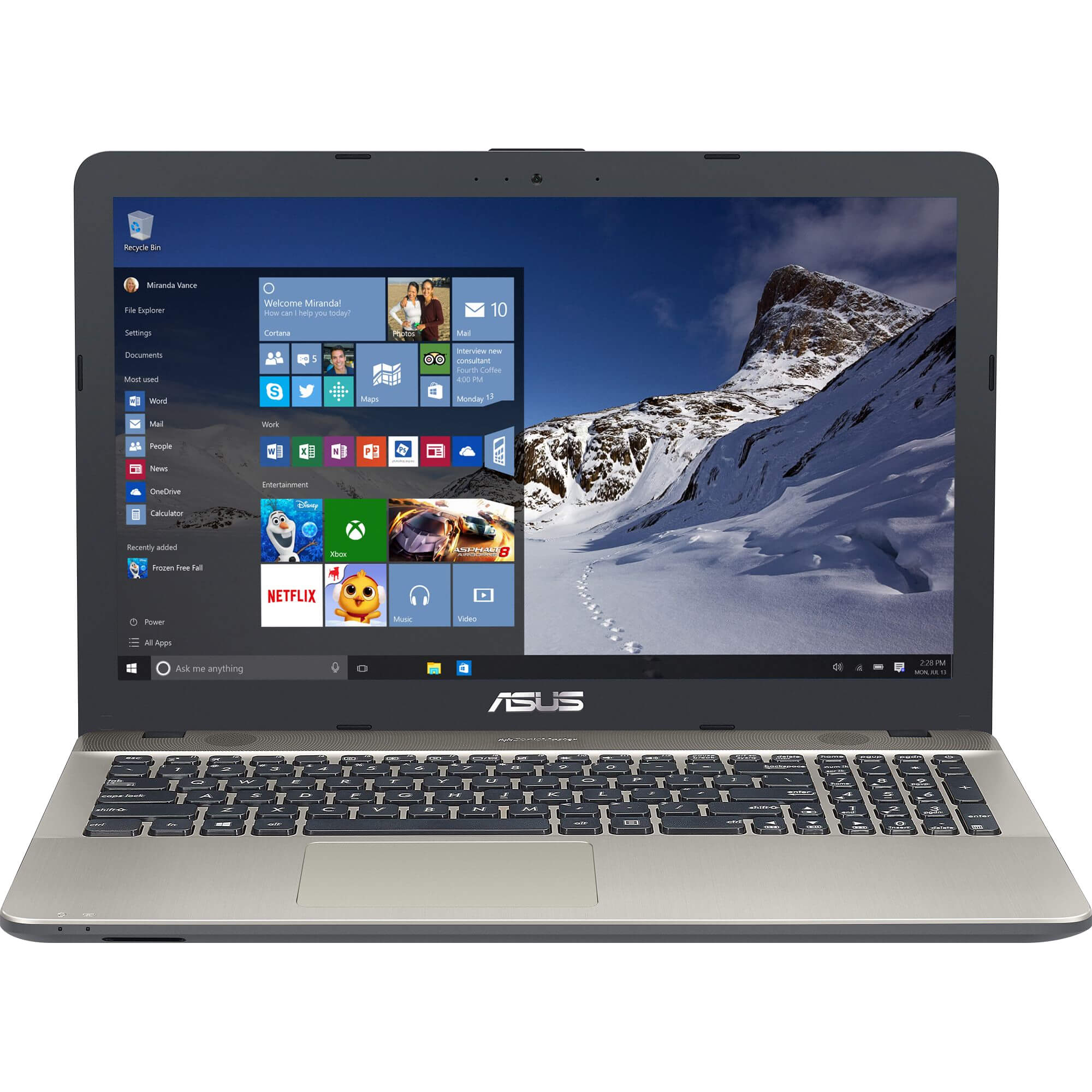 Laptop ASUS A541NA-GO180T, Intel® Celeron® N3350, 4GB DDR3, HDD 500GB, Intel® HD Graphics, Windows 10 Home