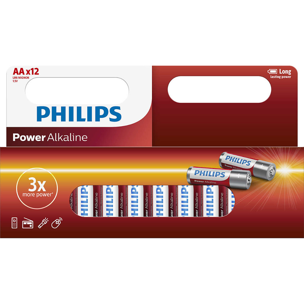  Baterii Philips Power Alkaline LR6P12W/10, AA, 12 buc 