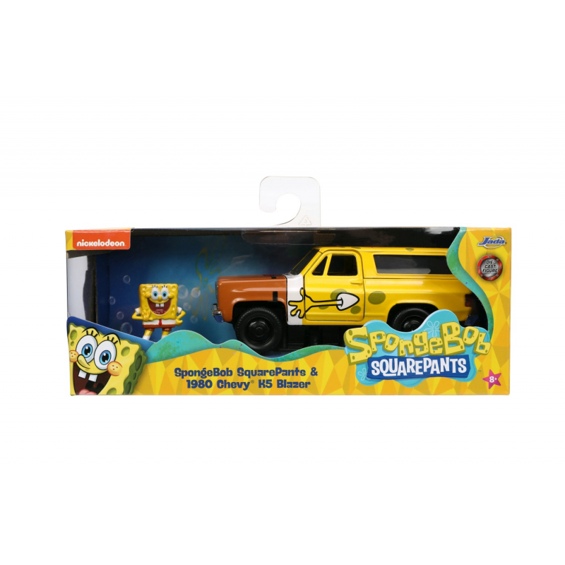 Jada Set Masinuta Metalica Chevy K5 Blazer Si Figurina Sponge Bob