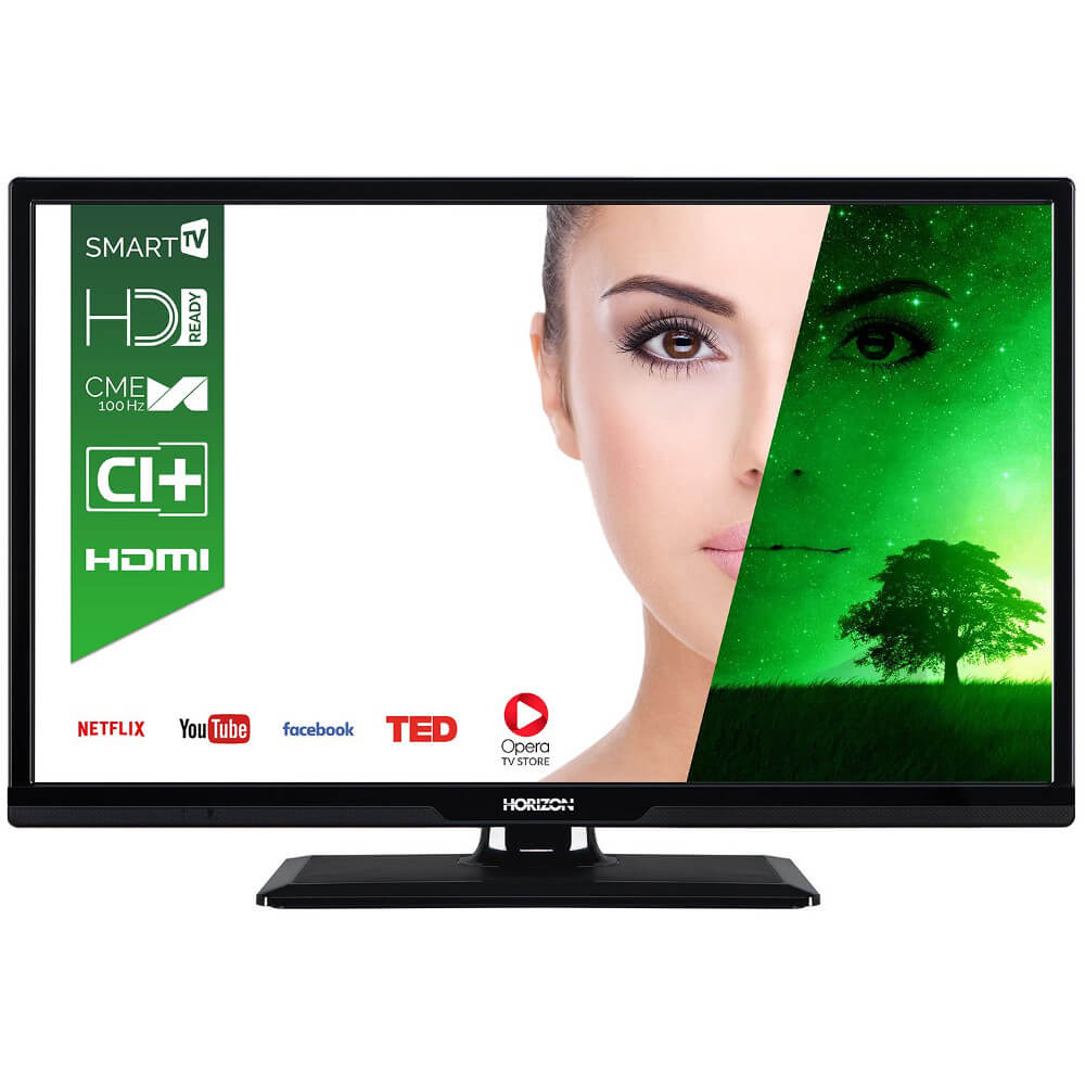  Televizor Smart LED, Horizon 24HL7110H, 61 cm, HD Ready, Negru 