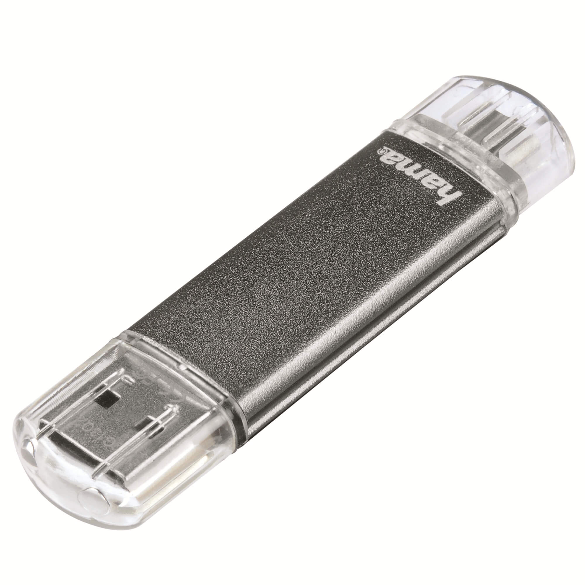  Memorie USB Hama 123923 Laeta Twin, 8GB, OTG, USB 2.0, Gri 