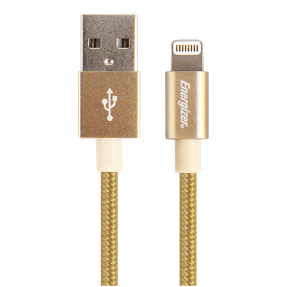  Cablu de date Energizer Metalic, Compatibil cu Iphone, 1.2 m, Auriu 