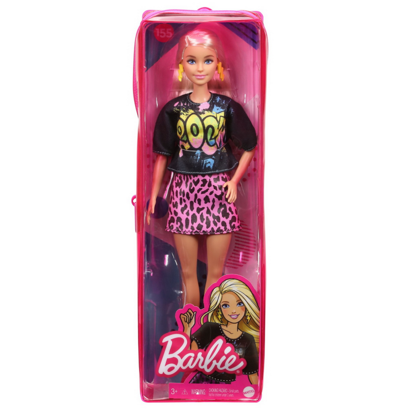 Papusa Barbie Fashionistas blonda cu tinuta de vara rock Papusi