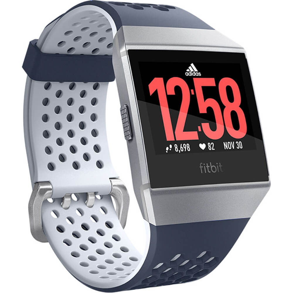  Smartwatch Fitbit Ionic Adidas Edition, Curea Ink Blue-Ice Gray, Silver Gray 