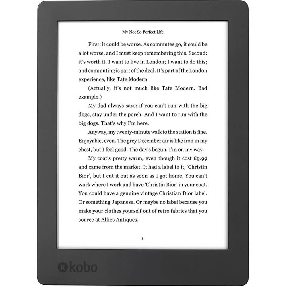  E-Book Reader Kobo Aura H2O Edition 2, 6.8 inch, 8GB, Wi-Fi, Negru 