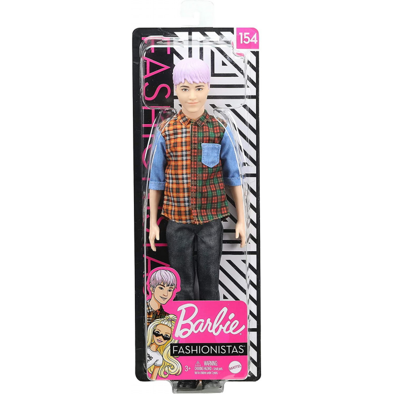 Papusa baiat Barbie Fashionistas pink hairstyle