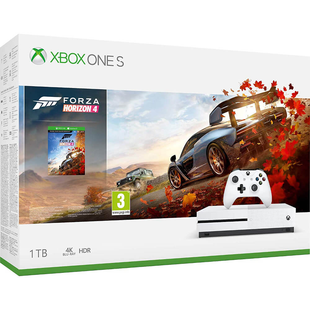 Consola Microsoft Xbox One S, 1TB, Alb + Forza Horizon 4
