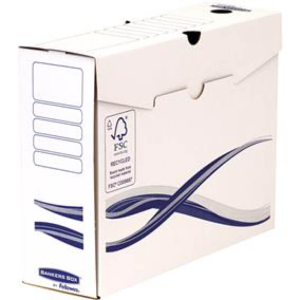 Cutie Arhivare Documente A4 Fellowes Bankers Box, Capac Pliabil, 250x97x325 mm, 100% Reciclabil, Alb