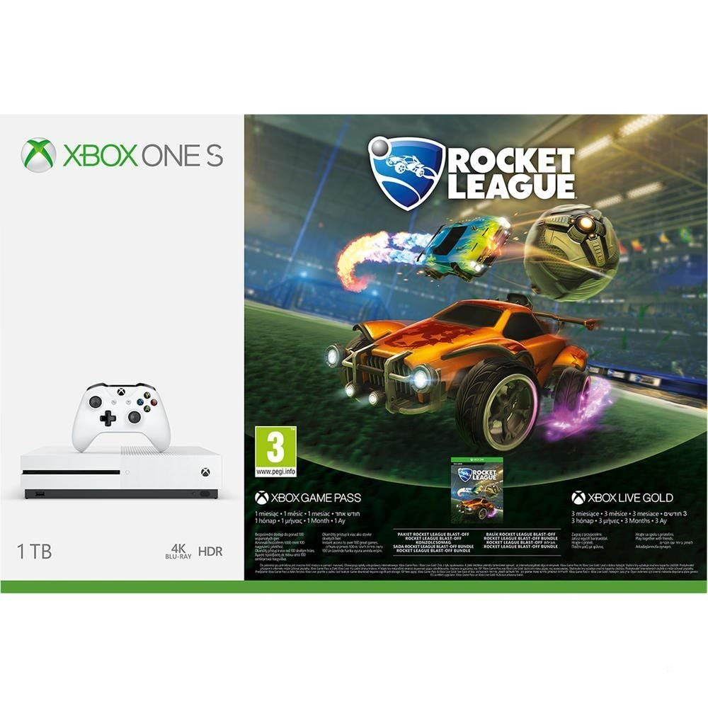 Consola Microsoft Xbox One S, 1TB, Alb + Rocket League