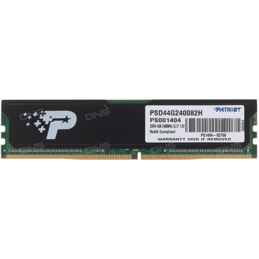  Memorie Patriot PSD44G240082H, 4GB, DDR4, 2400MHz, CL16, Heat Shield 