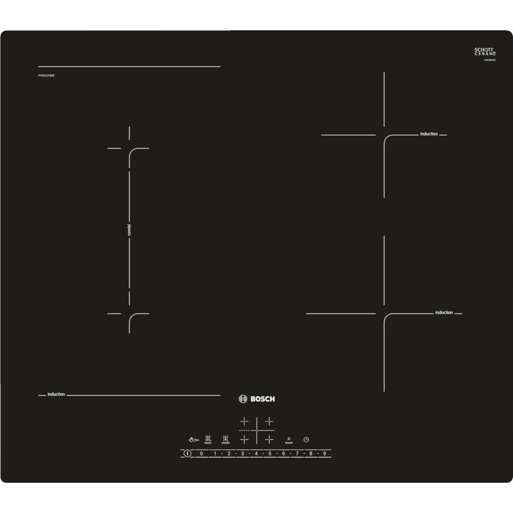 Plita Incorporabila Bosch Pvs611fb5e, Inductie, 4 Zone De Gatit