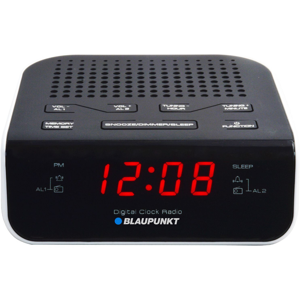 Radio cu ceas Blaupunkt CR5WH, FM radio, Dual Alarm, Negru