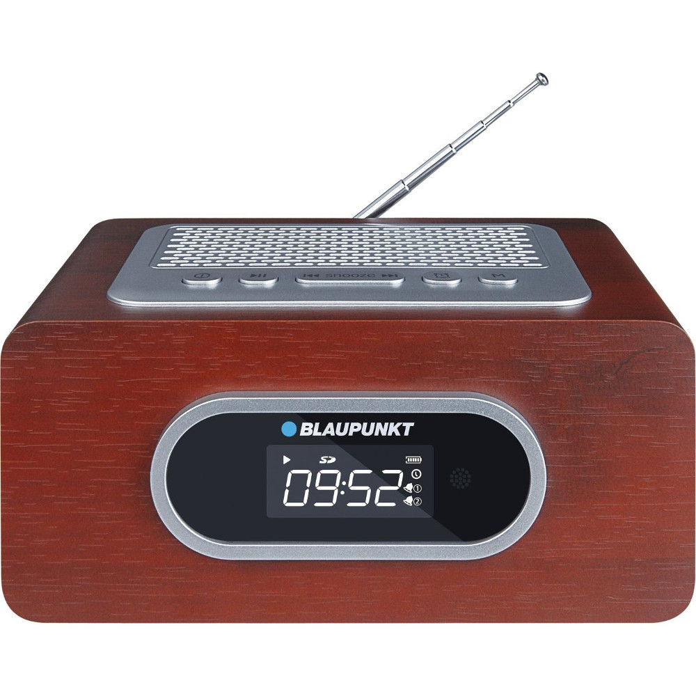  Radio cu ceas Blaupunkt PP6BR, FM radio, SD, USB, AUX, Maro 