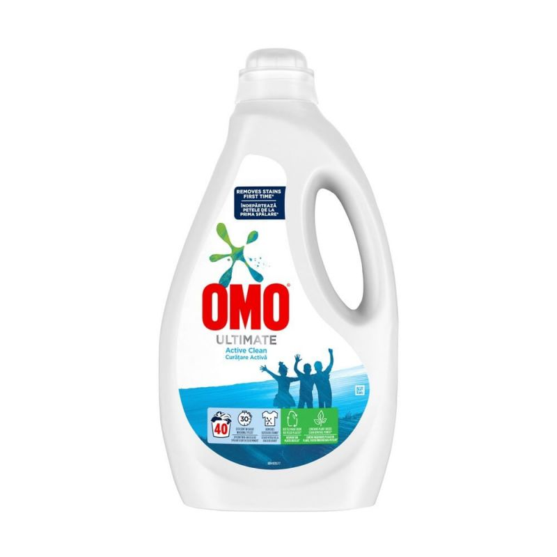  Detergent lichid Omo Ultimate Active Clean Concentrat, 40 spalari, 2L 