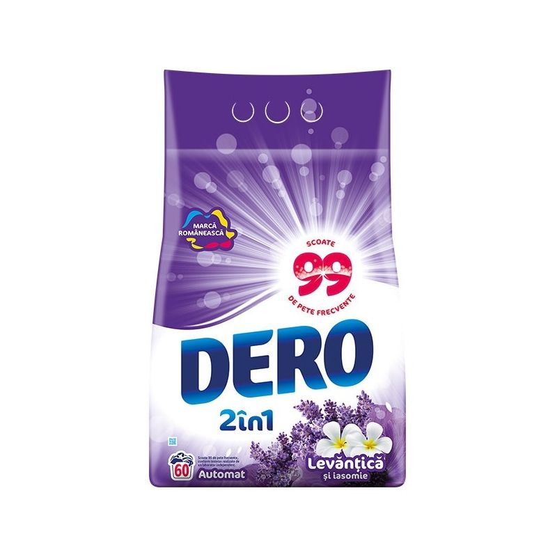 Detergent automat Dero 2in1 Levantica si iasomie, 6kg, 60 spalari 