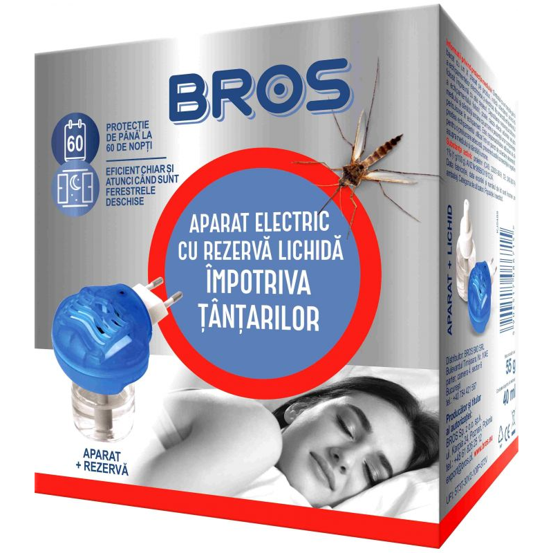 Bros Aparat Electric cu Rezerva Lichida 40 ml Impotriva Tantarilor