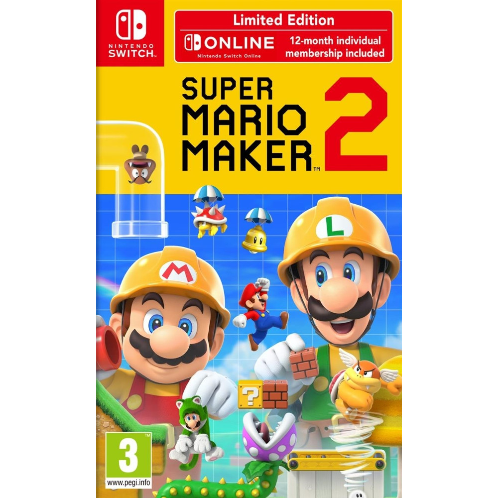  Joc Nintendo Switch Super Mario Maker 2 + Nintendo Switch Online 12 luni + Stylus 