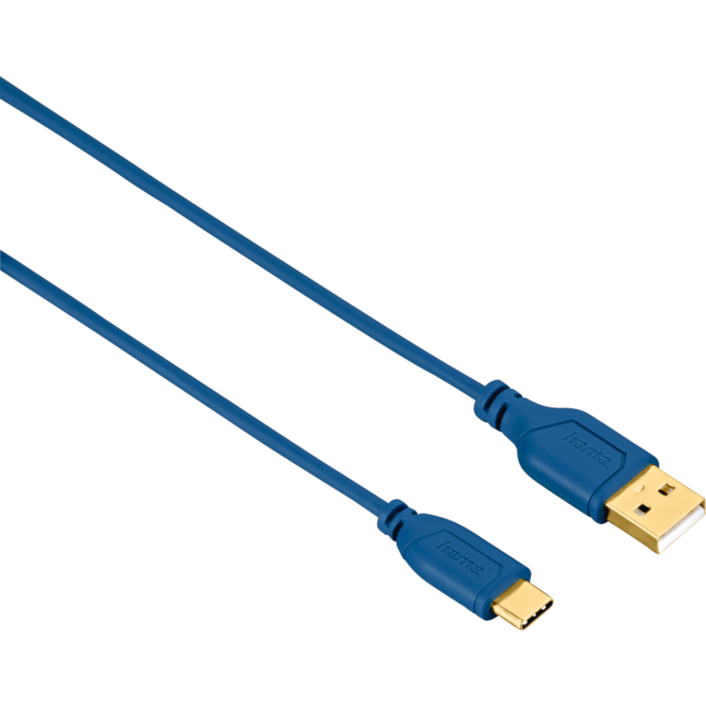  Cablu de date Hama Flexi-Slim 135785, Type-C, 0.75 m, Albastru 