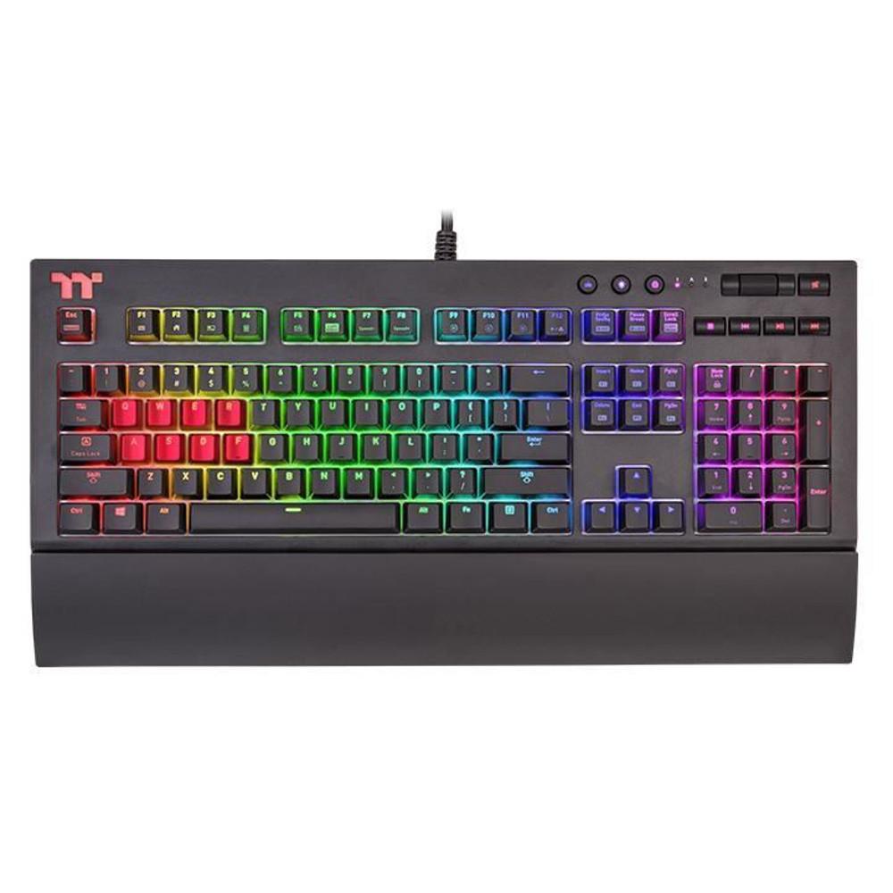 Tastatura gaming mecanica Tt eSPORTS Premium X1, Iluminare RGB, Switch-uri gri, Negru Tastaturi gaming