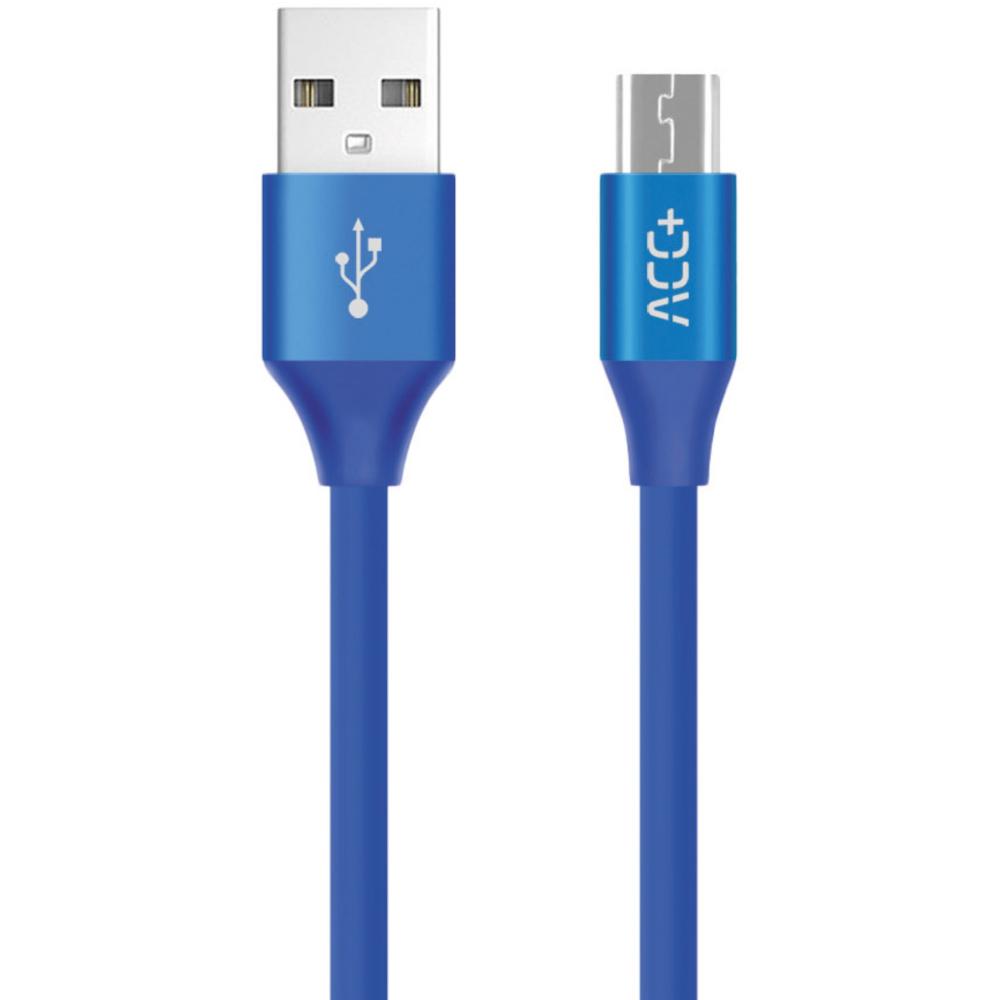  Cablu de date MaxCom ACC+, MicroUSB, 1 m, Albastru 