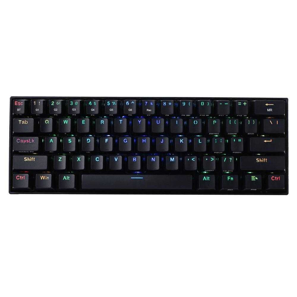 Tastatura gaming mecanica Redragon Draconic, Bluetooth, Iluminare RGB, Negru