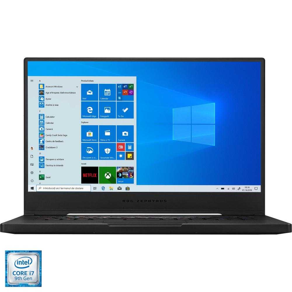 Laptop Gaming Asus ROG Zephyrus S GX502GW-AZ059T, Intel® Core™ i7-9750H, 32GB DDR4, SSD 512GB, nVidia GeForce RTX 2070 8GB, Windows 10 Home Laptop-uri Gaming