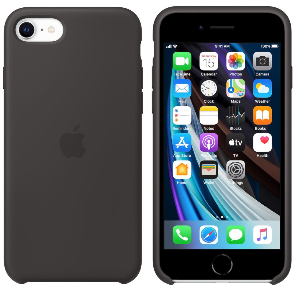  Husa de protectie Apple Silicone pentru iPhone SE (2020),&nbsp;Negru 