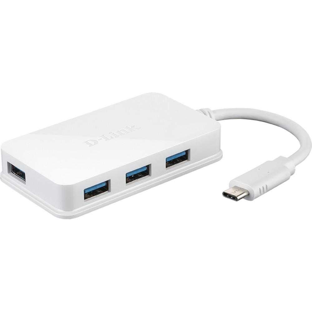  Hub USB D-Link DUB-H410, 3.0, 4 porturi, Alb 