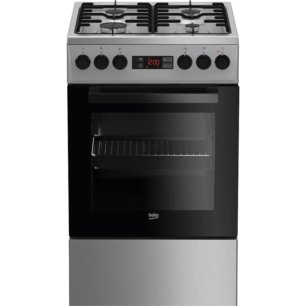  Aragaz mixt Beko FSMT52320DXO, Cuptor electric, Grill, Rotisor, 4 arzatoare 